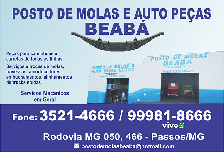 Banner POSTO DE MOLAS E AUTO PEÇAS BEABÁ